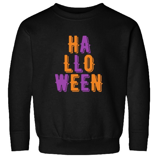Retro Vintage Purple and Orange Halloween Stacked Sweatshirts