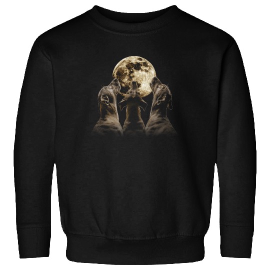 Great Dane Dog Howling Moon Sweatshirts