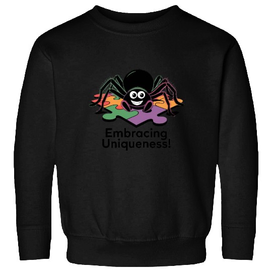 Colorful Puzzle Spider Embracing Diversity Sweatshirts