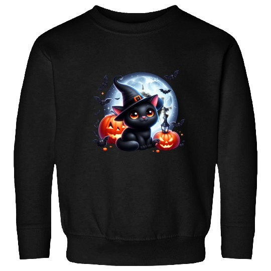 Vintage Halloween Black Cat Sweatshirts