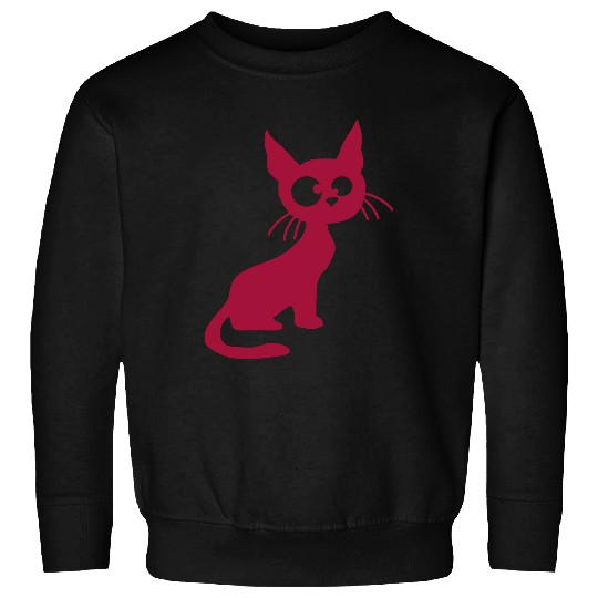 Crazy Cat Squinting Funny Eyes Grimace Fun Cartoon Sweatshirts