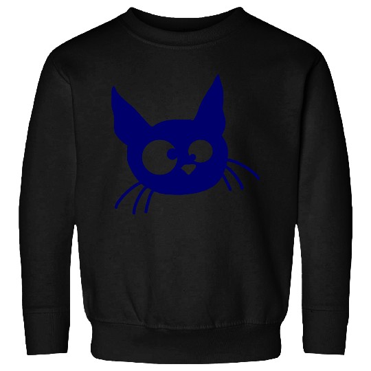 Crazy Cat Squinting Funny Eyes Grimace Fun Cartoon Sweatshirts