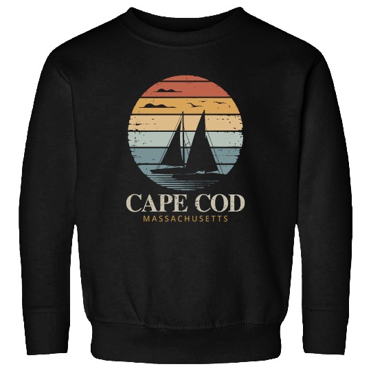 Cape Cod Vintage SunsetMassachusetts Sailing Sweatshirts
