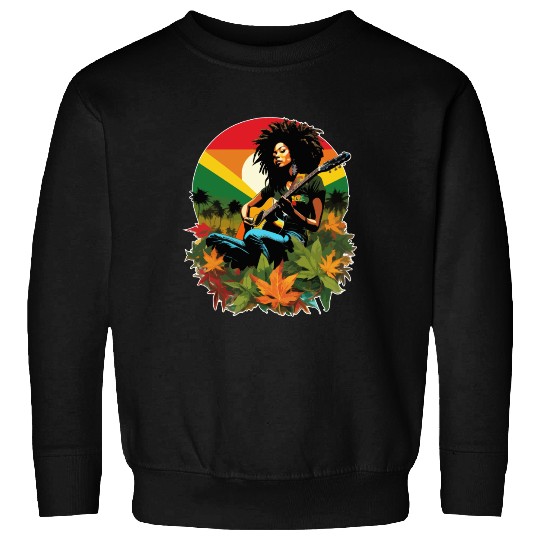 Rastafarian guitar player in reggae style Sweatshirts