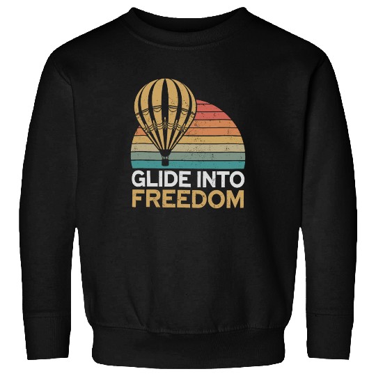 Hot Air Balloon Glide Into Freedom Retro Vibes Sweatshirts