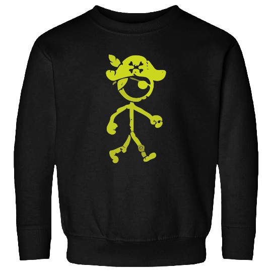 Pirate Stick Figure Sweatshirts Distressed Yellow