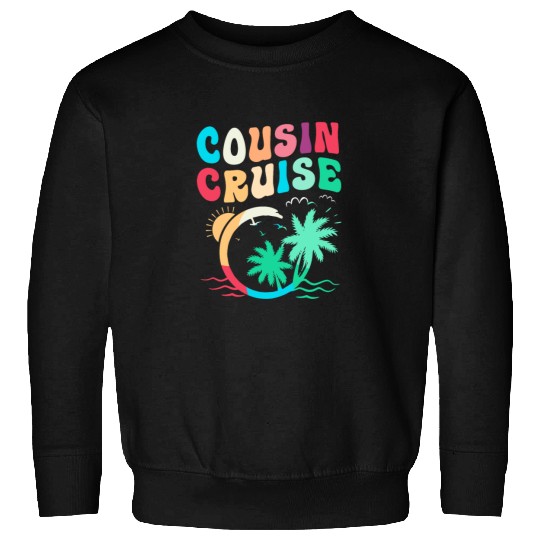 Palm Tree Summer Beach Trip Cousin Cruise Squad Sweatshirts