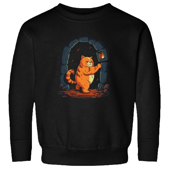 Funny Chubby Red Dungeon Cat Sweatshirts
