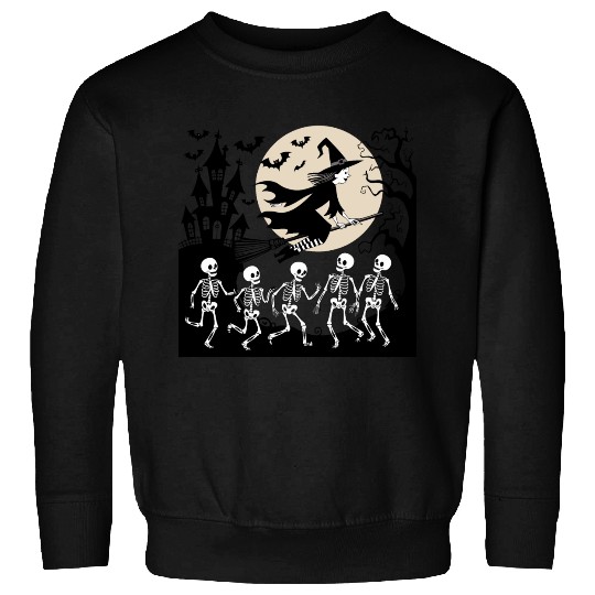 Vintage Witch & Skeletons Dance – Halloween Vibes Sweatshirts