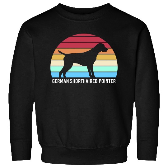 Retro German Shorthaired Pointer Dog Silhouette Sweatshirts