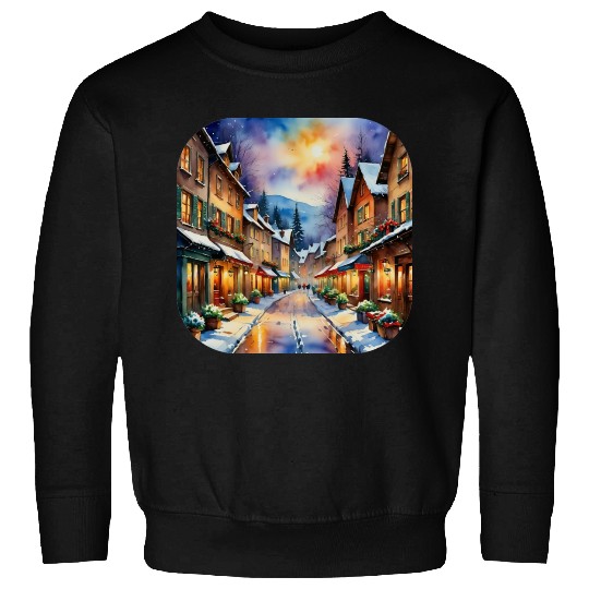 Christmas Night Streets Sweatshirts