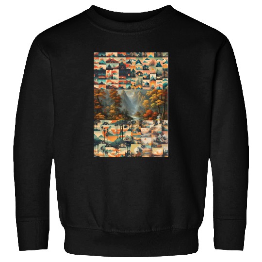 Colorful Mountain Forest Sweatshirts