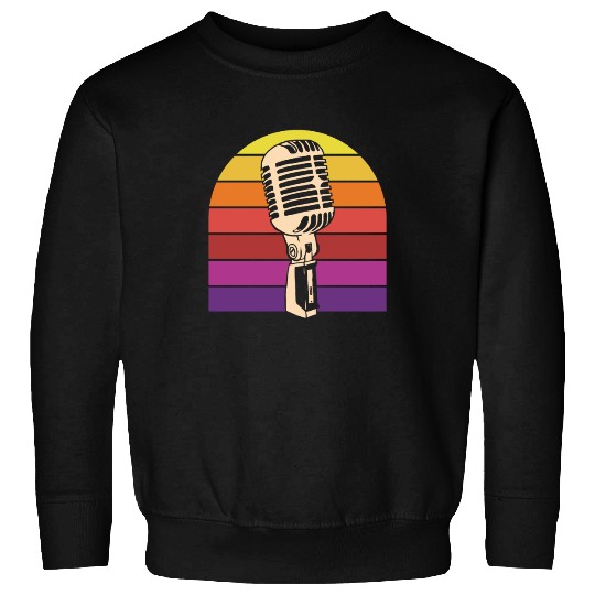 Vintage Microphone Retro Sunset Sweatshirts
