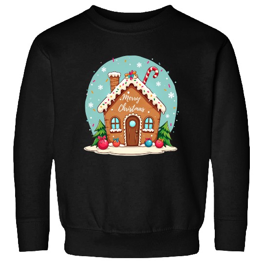 Cute Gingerbread House Merry Christmas Design Sweatshirts