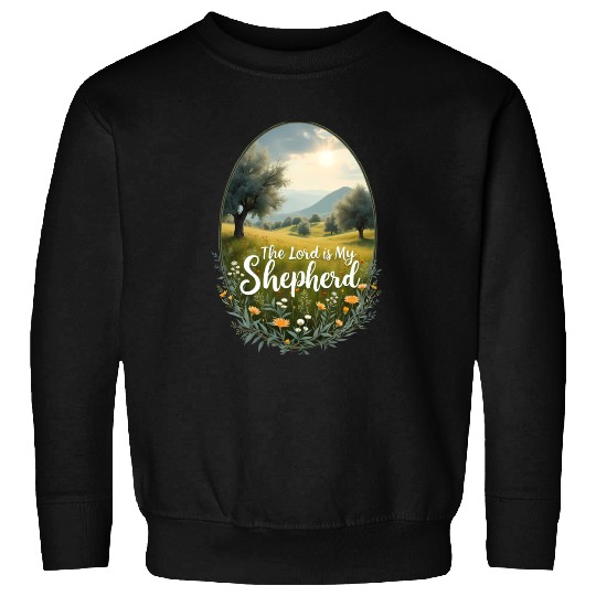 The Lord Is My Shepherd Peaceful Christian Artwork Sweatshirts