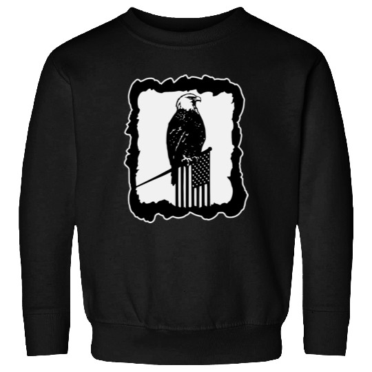 Framed Eagle On Flag Pole LIKE US ON FACEBOOK # Sweatshirts