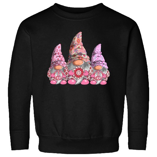 Hippie Gnomes Groovy Flower Funny Retro Gnome Sweatshirts