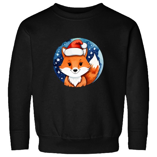 Fox Christmas Watercolor Sweatshirts