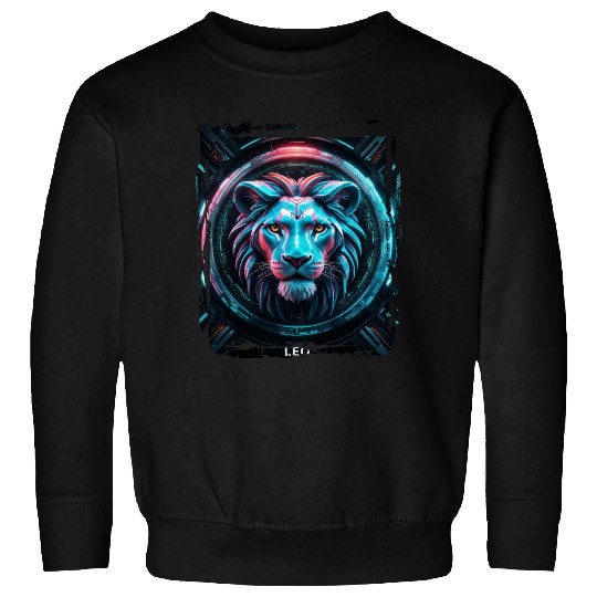 Zodiac sign Leo in cyberpunk era Future Sweatshirts