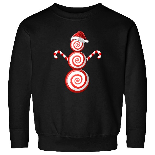 Funny Christmas Sweatshirts Peppermint Candy Snowman