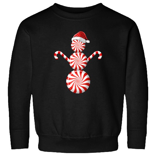 Funny Christmas Sweatshirts Peppermint Candy Snowman