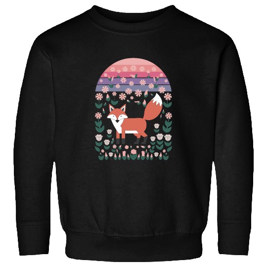 Cottagecore Fox and Floral Serenity Sweatshirts