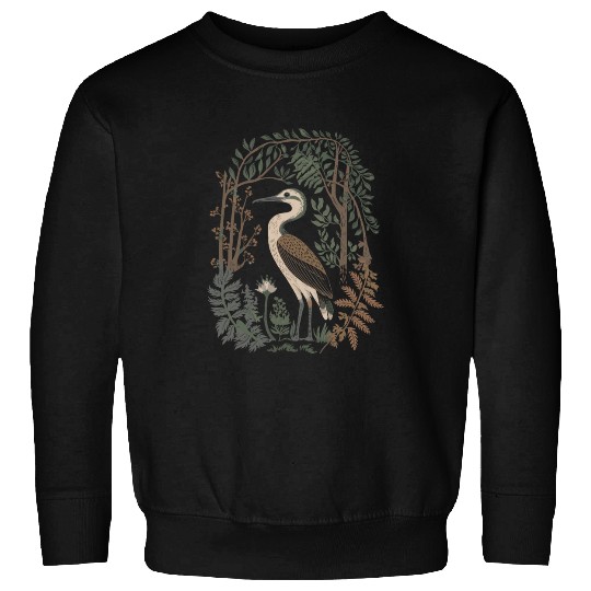 Heron in Forest Foliage Nature Scene Sweatshirts
