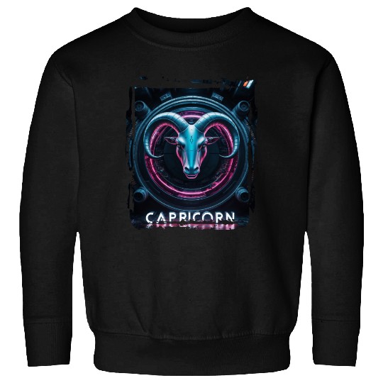 Zodiac sign Capricorn in cyberpunk era Future Sweatshirts