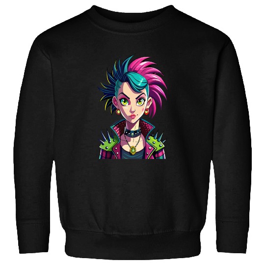 Vivid Punk Rebellion - Bold and Fearless Sweatshirts