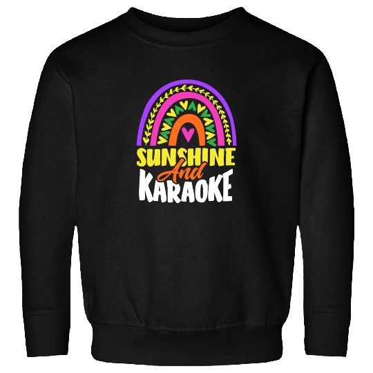 Sun And Karaoke Rainbow Heart Sweatshirts