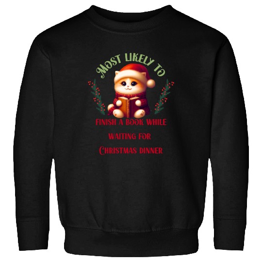 Most Likely To Christmas Bookish Quotes Sweatshirts