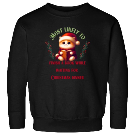 Most Likely To Christmas Bookish Quotes Sweatshirts