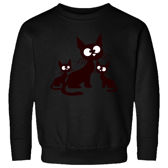 Crazy Cats Family Mom Dad 2 Small Cute Kids Babies Sweatshirts