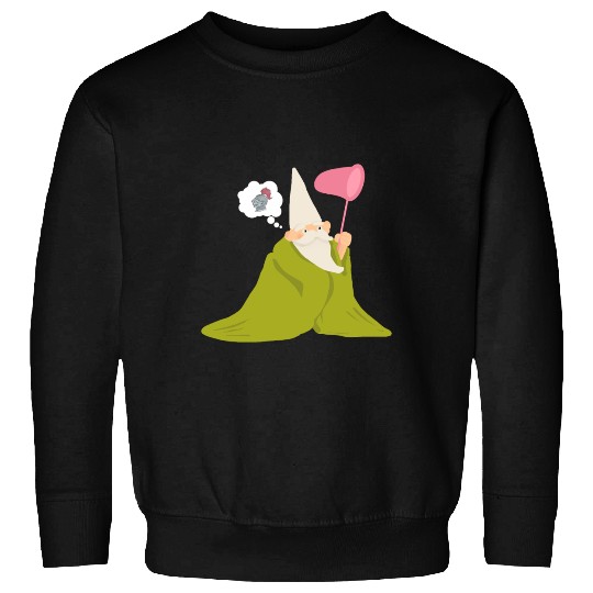 Crawly Gnome Tiny Green Wizard, Funny Green Gnome Sweatshirts