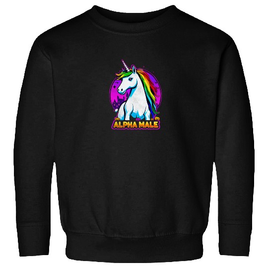 Alpha male LGBT unicorn Halloween Neon Colors Sweatshirts