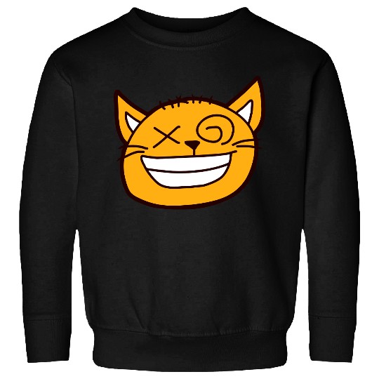 Crazy Cat Weird Funny Eyes Cool Grimace Cartoon Sweatshirts