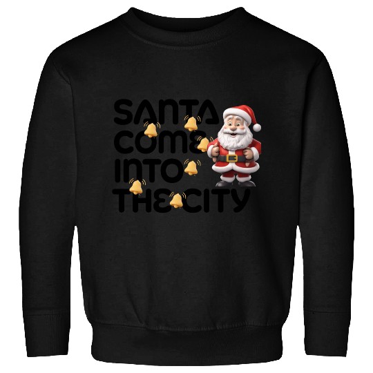 Festive Santa with Jingle Bells Design Sweatshirts
