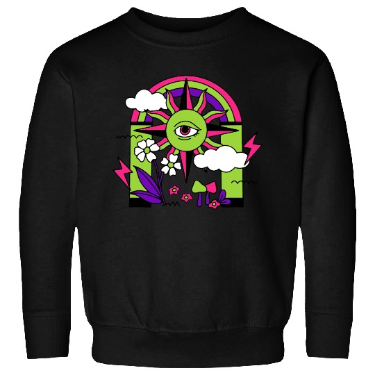 Pink ve Green Psychedelic I Need Space Sweatshirts