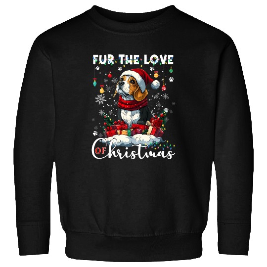 Beagle Christmas Tree Lights Decorations Dog Lover Sweatshirts