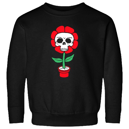 Evil Skull Flower Horror Halloween Skeleton Head Sweatshirts