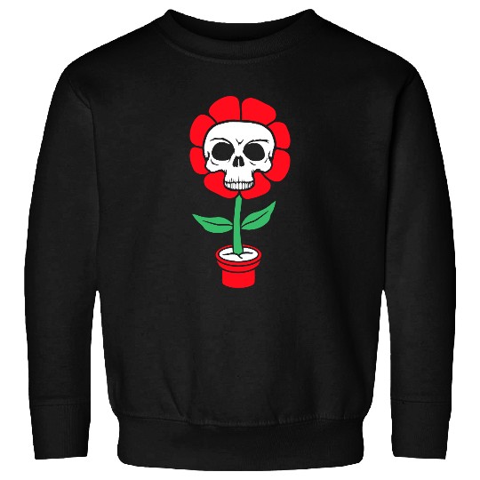 Evil Skull Flower Horror Halloween Skeleton Head Sweatshirts