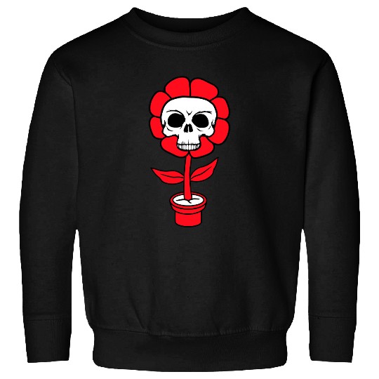 Evil Skull Flower Horror Halloween Skeleton Head Sweatshirts