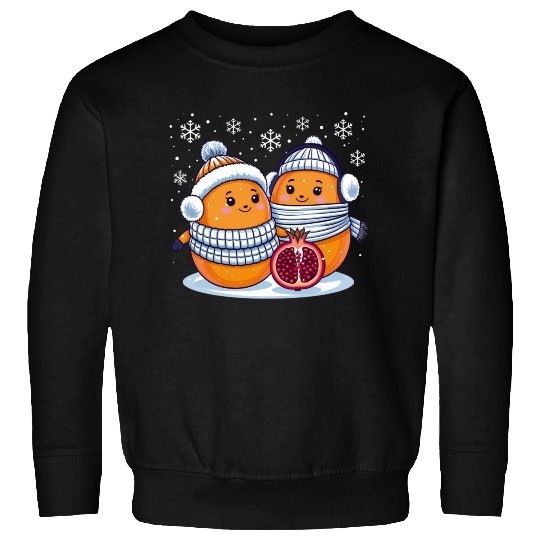 Cozy Winter Fruits: Oranges & Pomegranate Sweatshirts