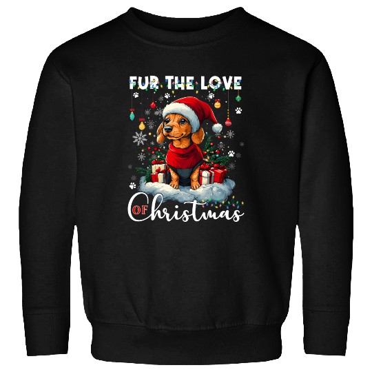 Dachshund Christmas Tree Lights Decorations Dog Sweatshirts
