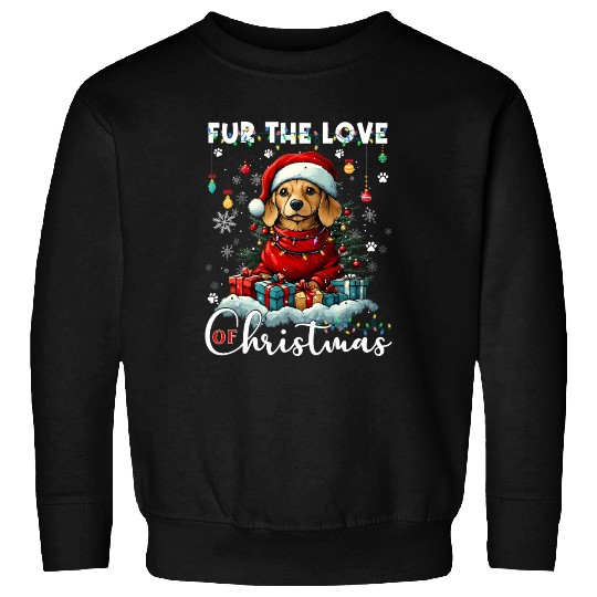 Dachshund Christmas Tree Lights Decorations Dog Sweatshirts