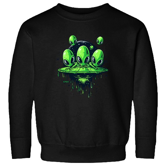 Funny Flying Saucer Alien Invasion Sweatshirts