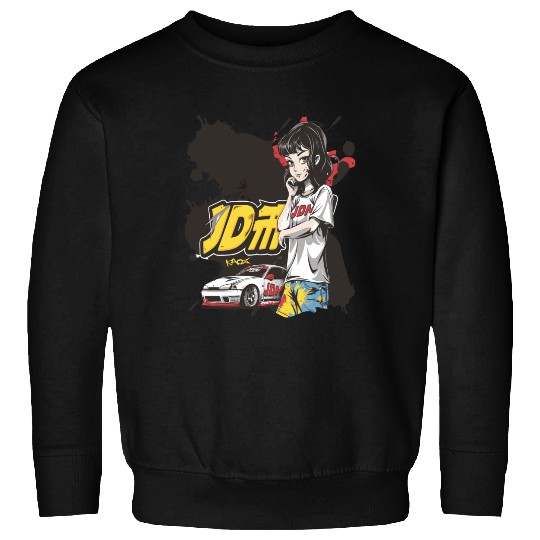 Cute Anime Girl JDM Car Street Racer Sweatshirts