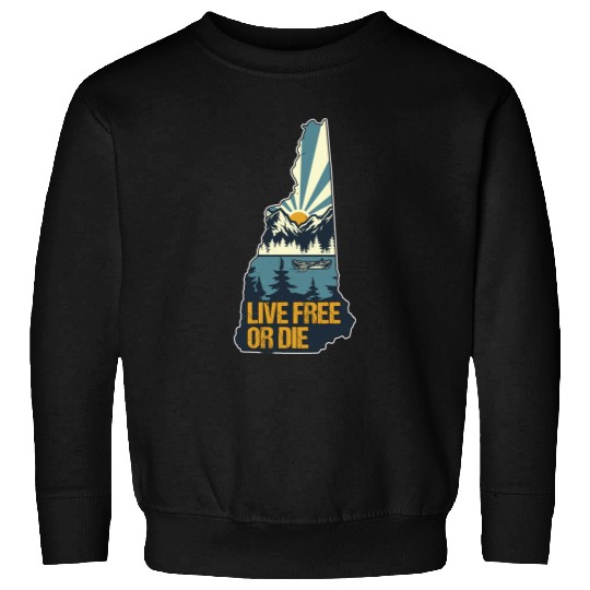 Live Free or Die Retro New Hampshire Nature Sweatshirts