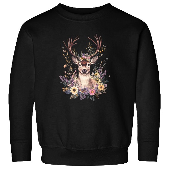 Cute Floral Deer Sweatshirts