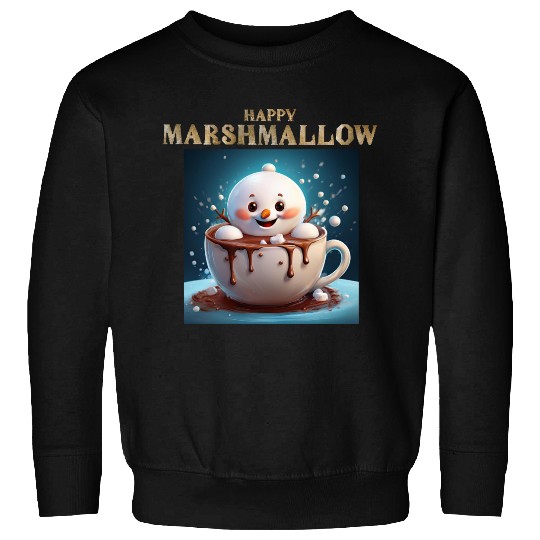 Happy Marshmallow: A Wintertime Joy Sweatshirts